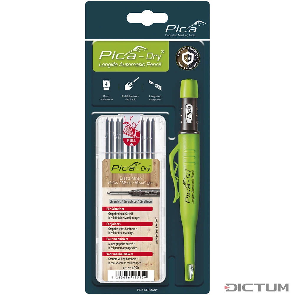 Crayon PICA DRY Longlife Automatic Pen, Jeu/mines En Graphite, Résistant à L'eau 4 Crayon PICA DRY Longlife Automatic Pen, Jeu/mines En Graphite, Résistant à L'eau – Image 2